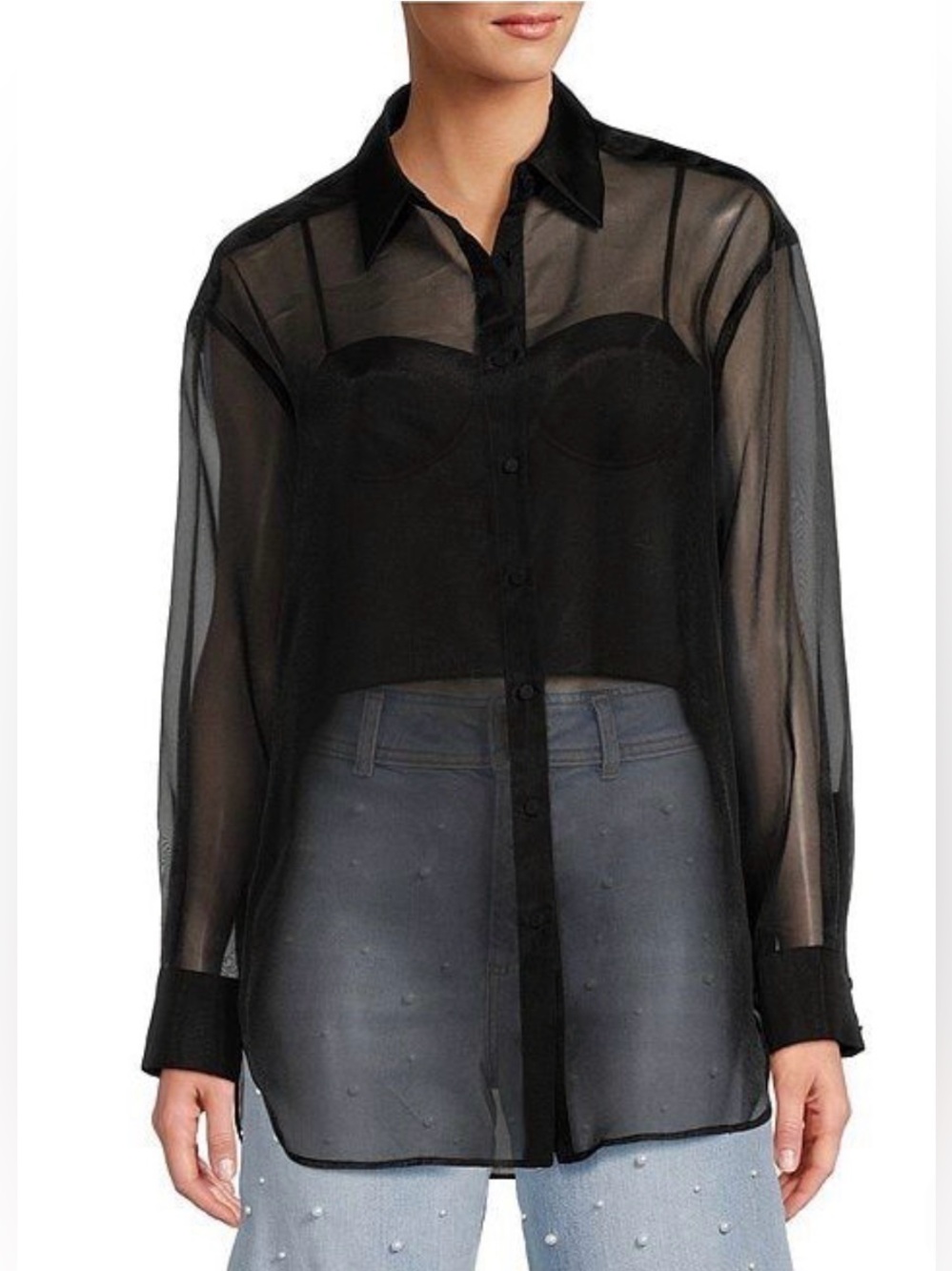 🆕 ANTONIO MELANI Priscilla Organza Button-down Blouse